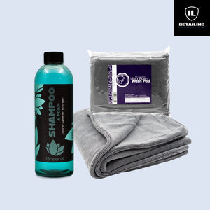 ערכת שטיפה לרכב כוללת שמפו לרכב, מגבת ייבוש לרכב , כפפת שטיפה לרכב