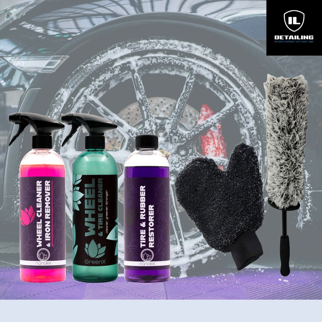 ערכת ניקוי לגלגלים וצמיגים לרכב