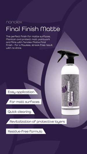 ספריי דיטיילר לרכב בצבע מט Nanolex Final finish Matte
