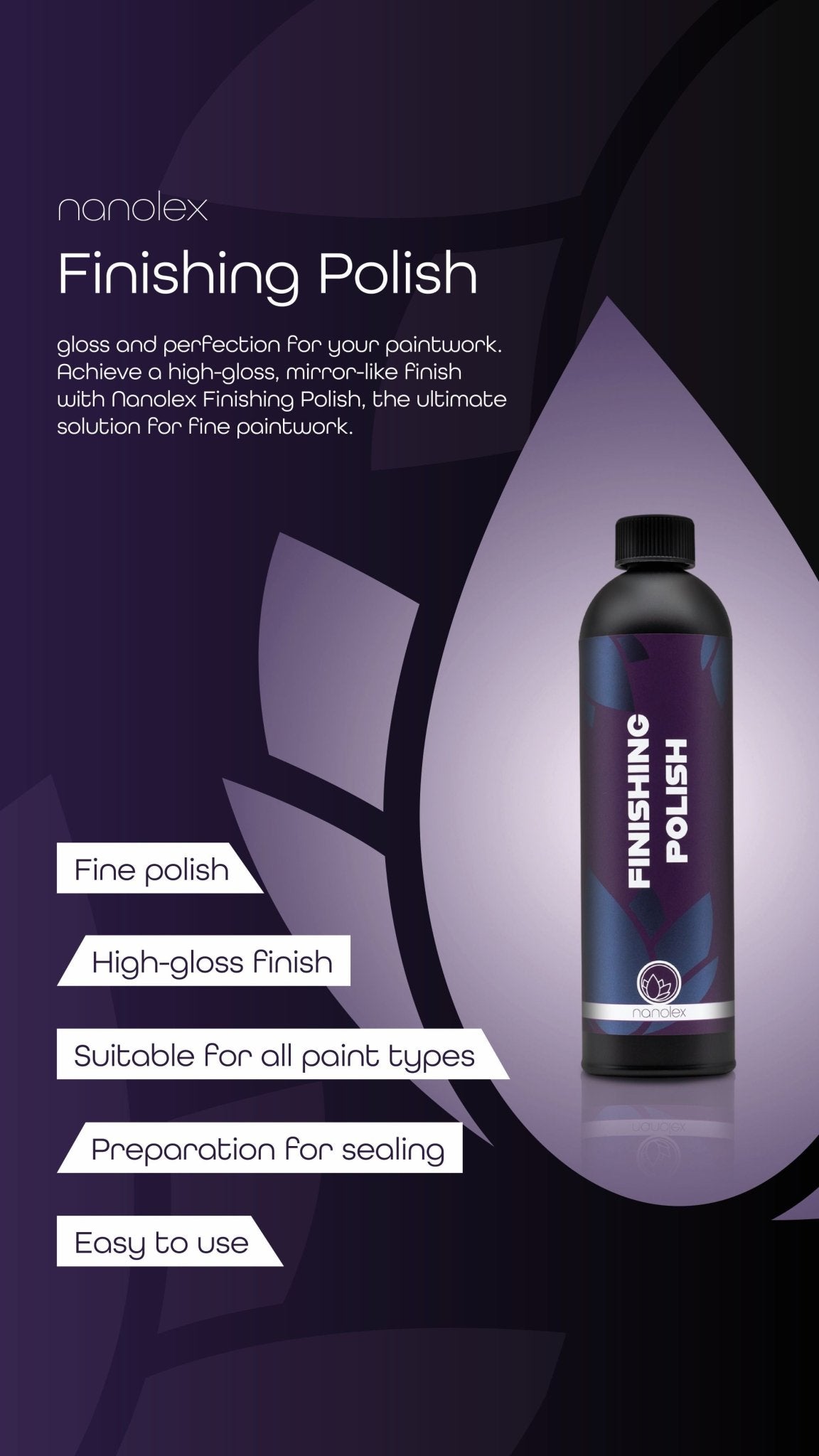 פוליש עדין לרכב Nanolex Finishing Polish