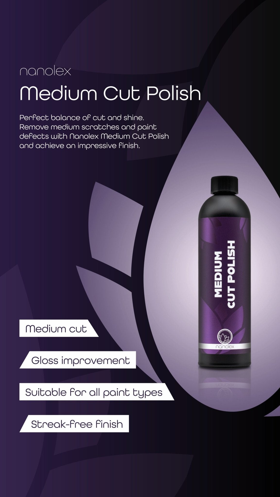 פוליש לחיתוך בינוני לרכב Nanolex Medium Polish