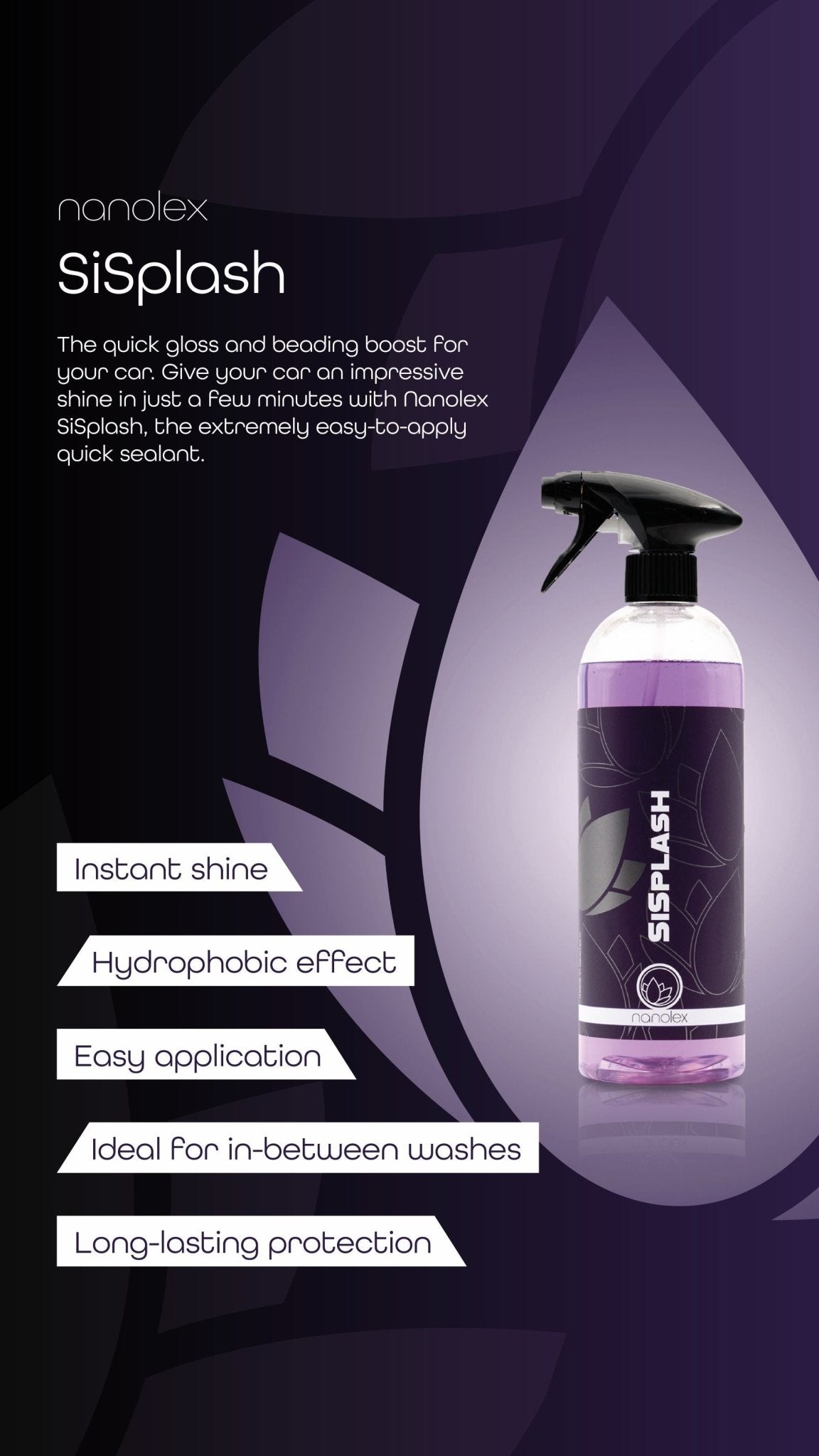 אוטם צבע קרמי לרכב Nanolex Sisplash